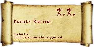Kurutz Karina névjegykártya